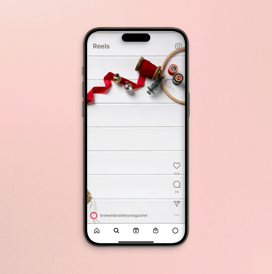 Graphic depicting a hexagonal cropped photo of an interior room design with grid lines along its borders.